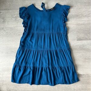 Shinestar Blue Babydoll Top with back tie tunic